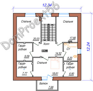 Plan 2-go etaja mansardniy dom s baney i garajdm